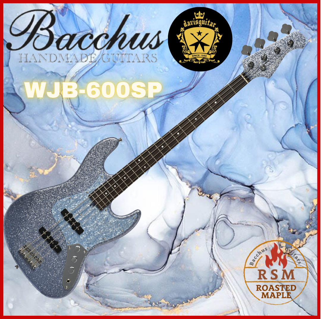Bacchus WJB-600SP RSM/R IBM 4 String Bass Guitar Sparkling-Ice Blue Metallic