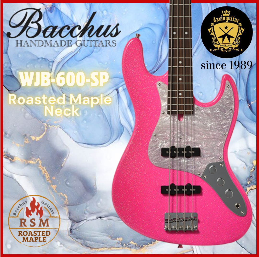 Bacchus WJB-600SP RSM/R 4 String Bass Guitar Sparkling Magenta
