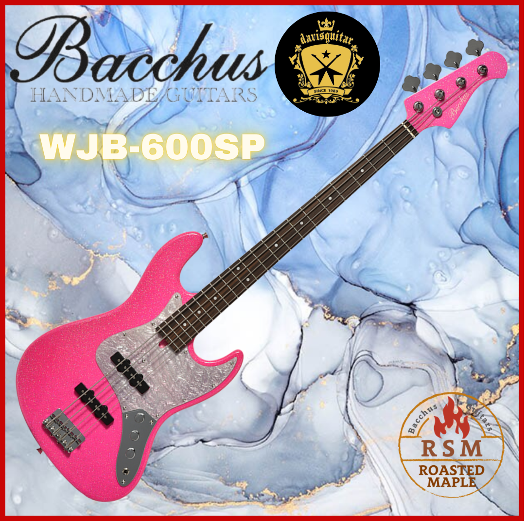 Bacchus WJB-600SP RSM/R 4 String Bass Guitar Sparkling Magenta