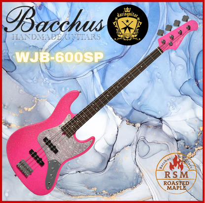 Bacchus WJB-600SP RSM/R 4 String Bass Guitar Sparkling Magenta