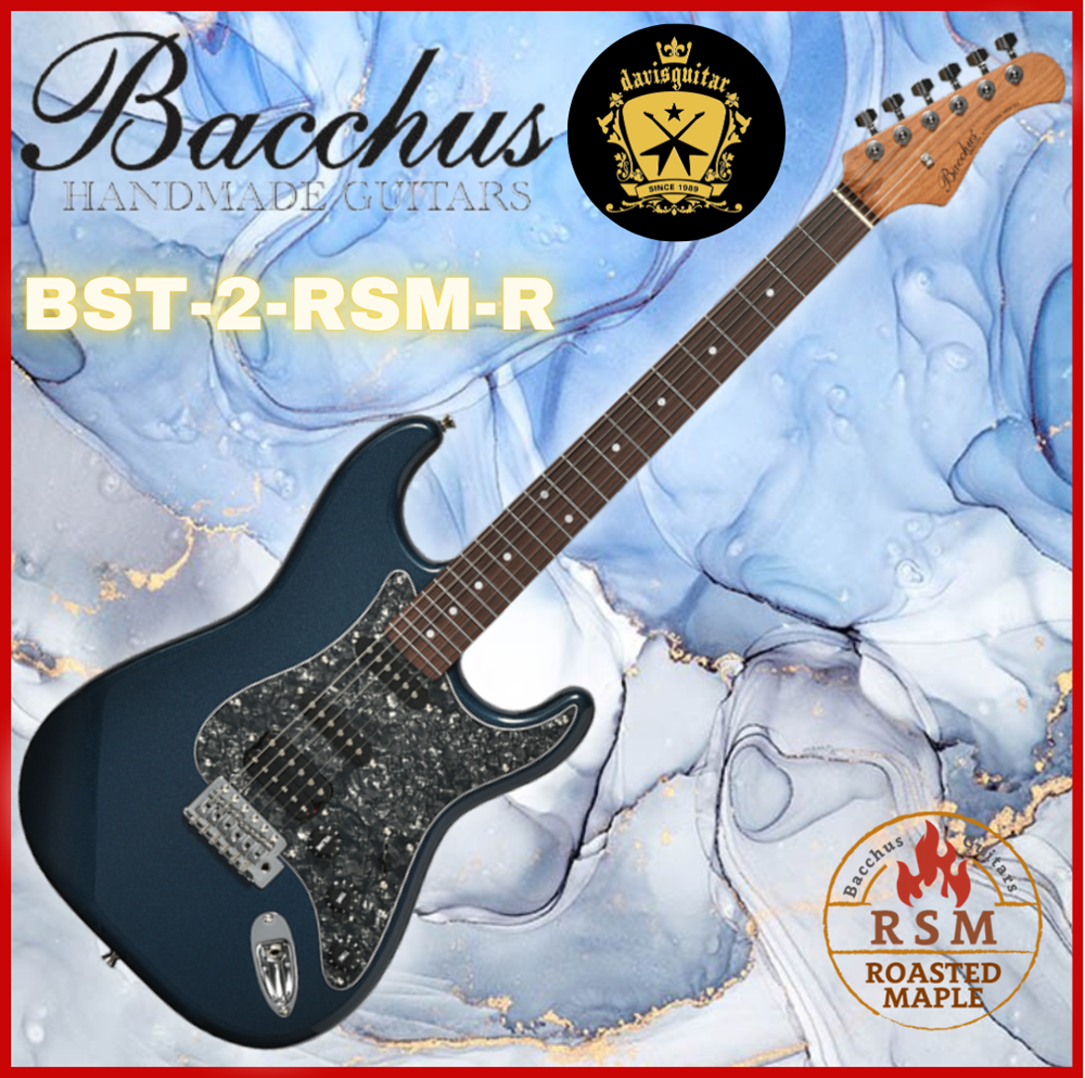 Bacchus BST-2-RSM-R-BPPG-DLPB Dark Lake Placid Blue Electric Guitar Roasted Maple Neck with FREE bag