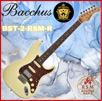 Bacchus BST-2-RSM-R-BPPG-OWH Olympic White Electric Guitar Roasted Maple Neck with FREE bag