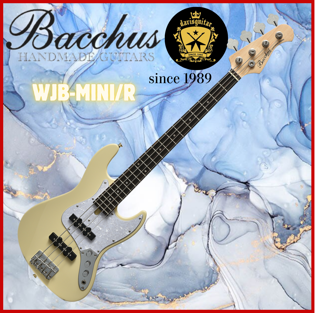 Bacchus WJB-Mini/R OWH Mini 4 strings Bass Guitar with bag Olympic White