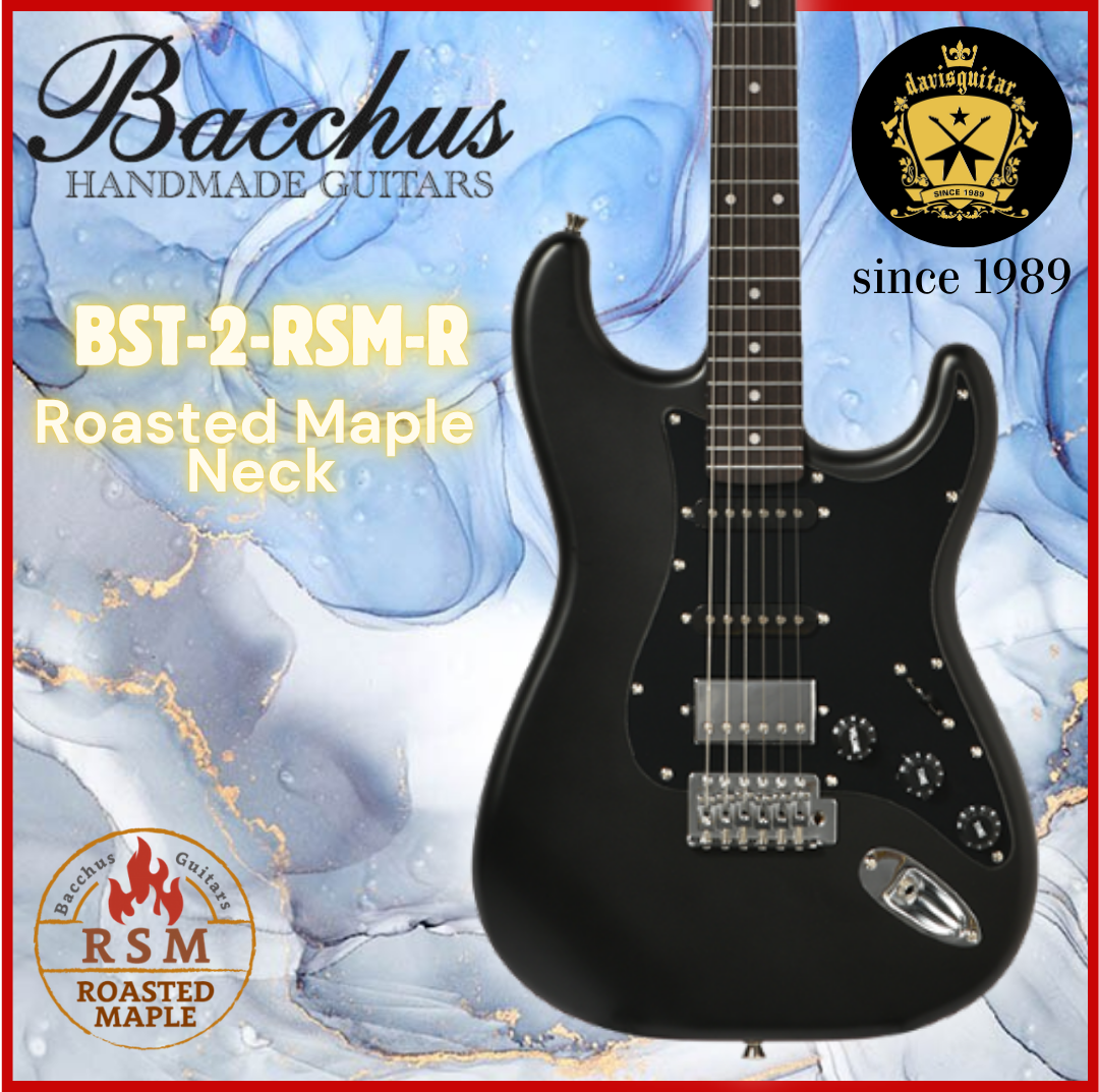 Bacchus BST-2-RSM-R GM Electric Guitar Roasted Maple Neck Satin Black