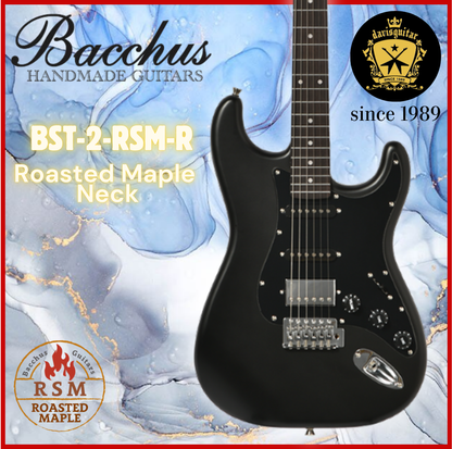 Bacchus BST-2-RSM-R GM Electric Guitar Roasted Maple Neck Satin Black