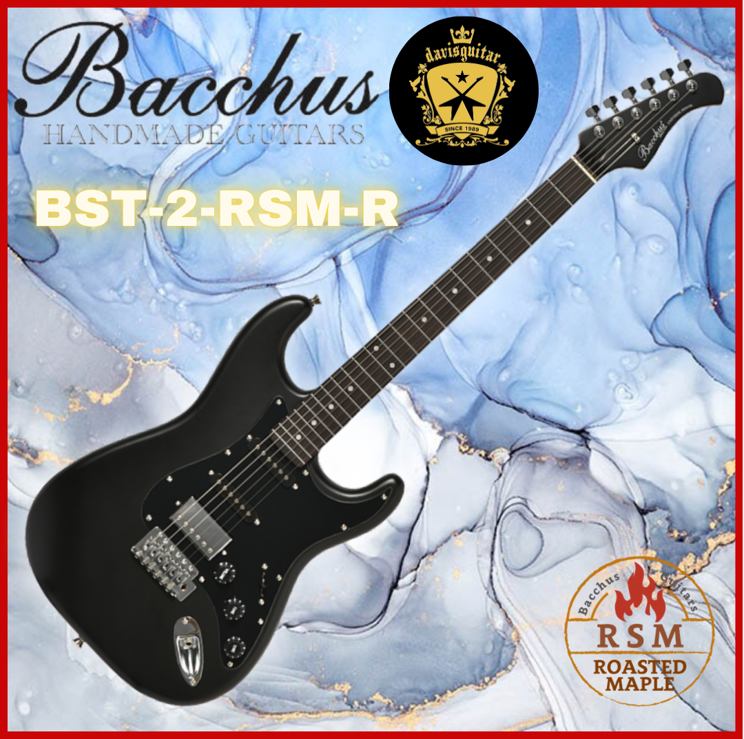 Bacchus BST-2-RSM-R GM Electric Guitar Roasted Maple Neck Satin Black