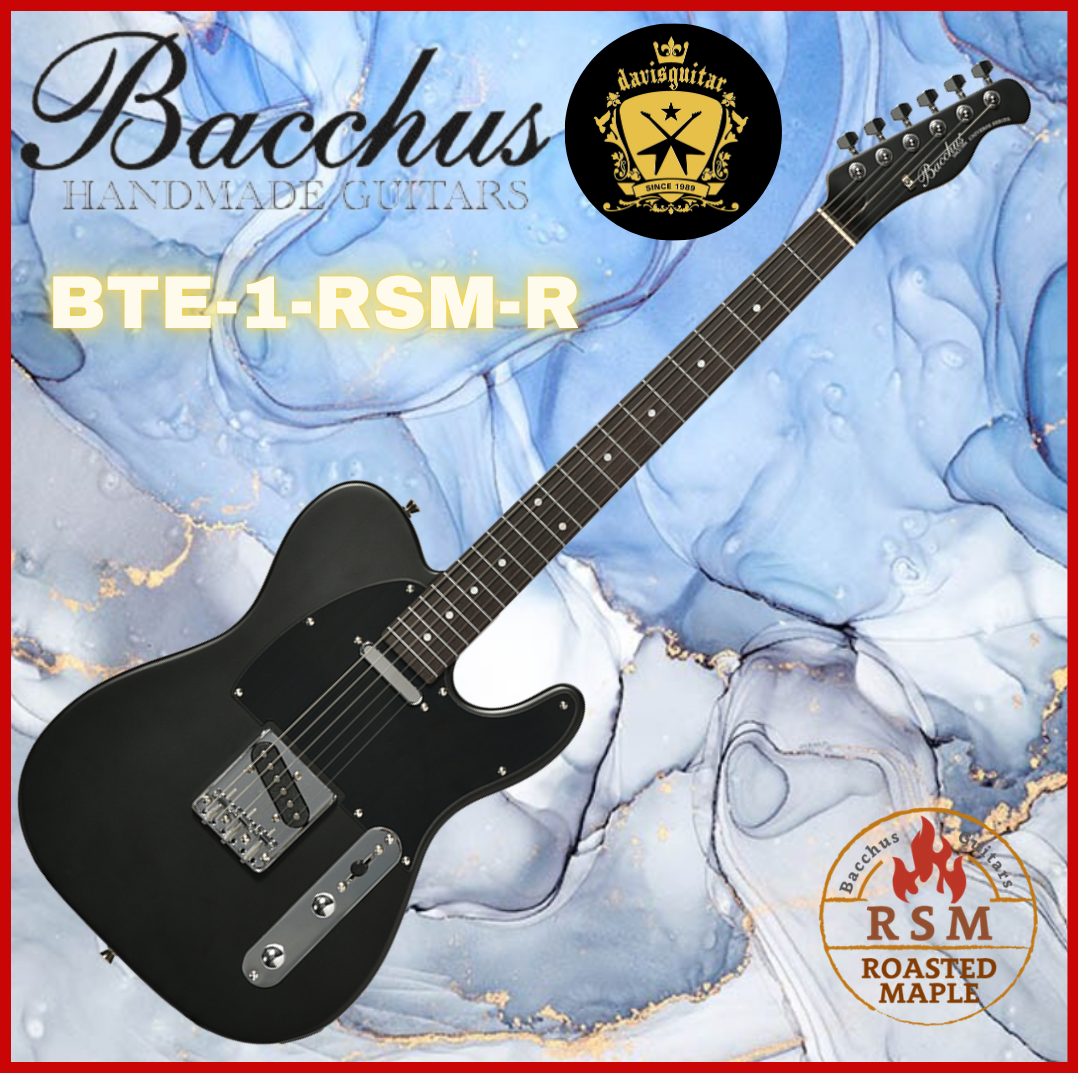 Bacchus BTE-1-RSM-R GM Tele Electric Guitar Roasted Maple Neck Satin Black