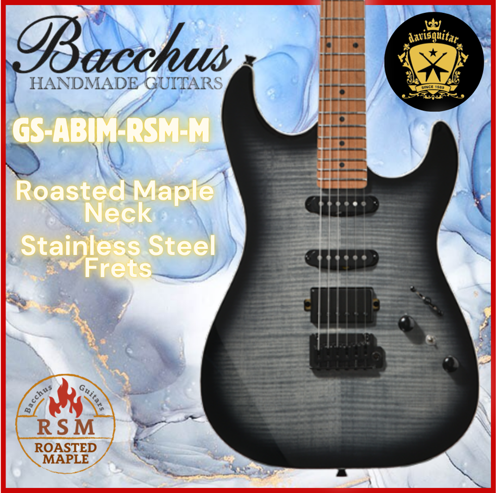 Bacchus GS-ABIM RSM/M Electric Guitar Black Abim Finger Signature Model with bag