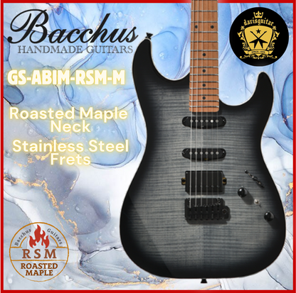 Bacchus GS-ABIM RSM/M Electric Guitar Black Abim Finger Signature Model with bag