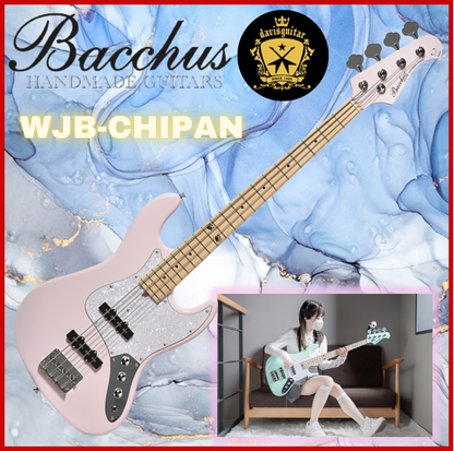 Bacchus WJB-CHIIPAN 4 string Bass Guitar Roasted Maple Neck Light Pink with FREE bag
