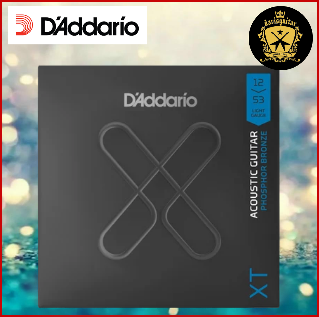 D'Addario XT 12-53 Phosphor Bronze Coated Acoustic Guitar Strings Light