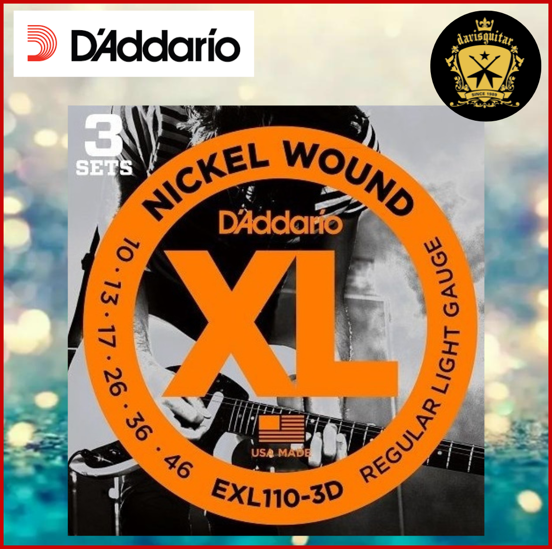 Daddario 3 sets EXL110 Electric Guitar String 10-46 Nickel Wound