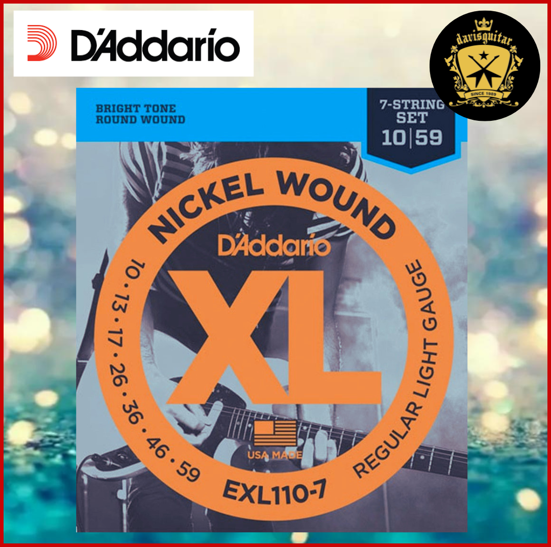 DAddario Electric Guitar 7 String EXL110-7  Nickel Wound 10-59
