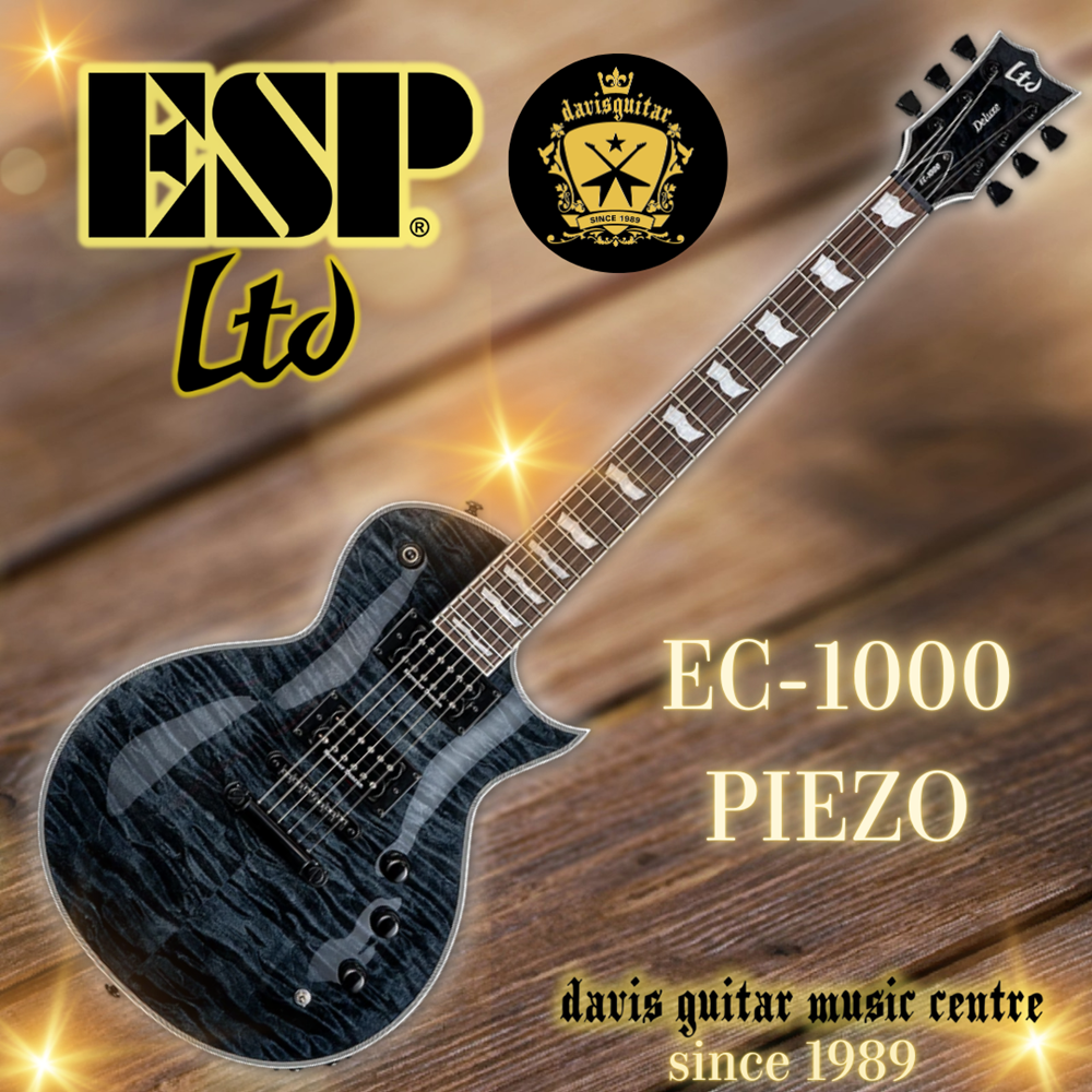 ESP LTD EC-1000 Piezo Electric Guitar See Thru Black Seymour Duncan and Fishman