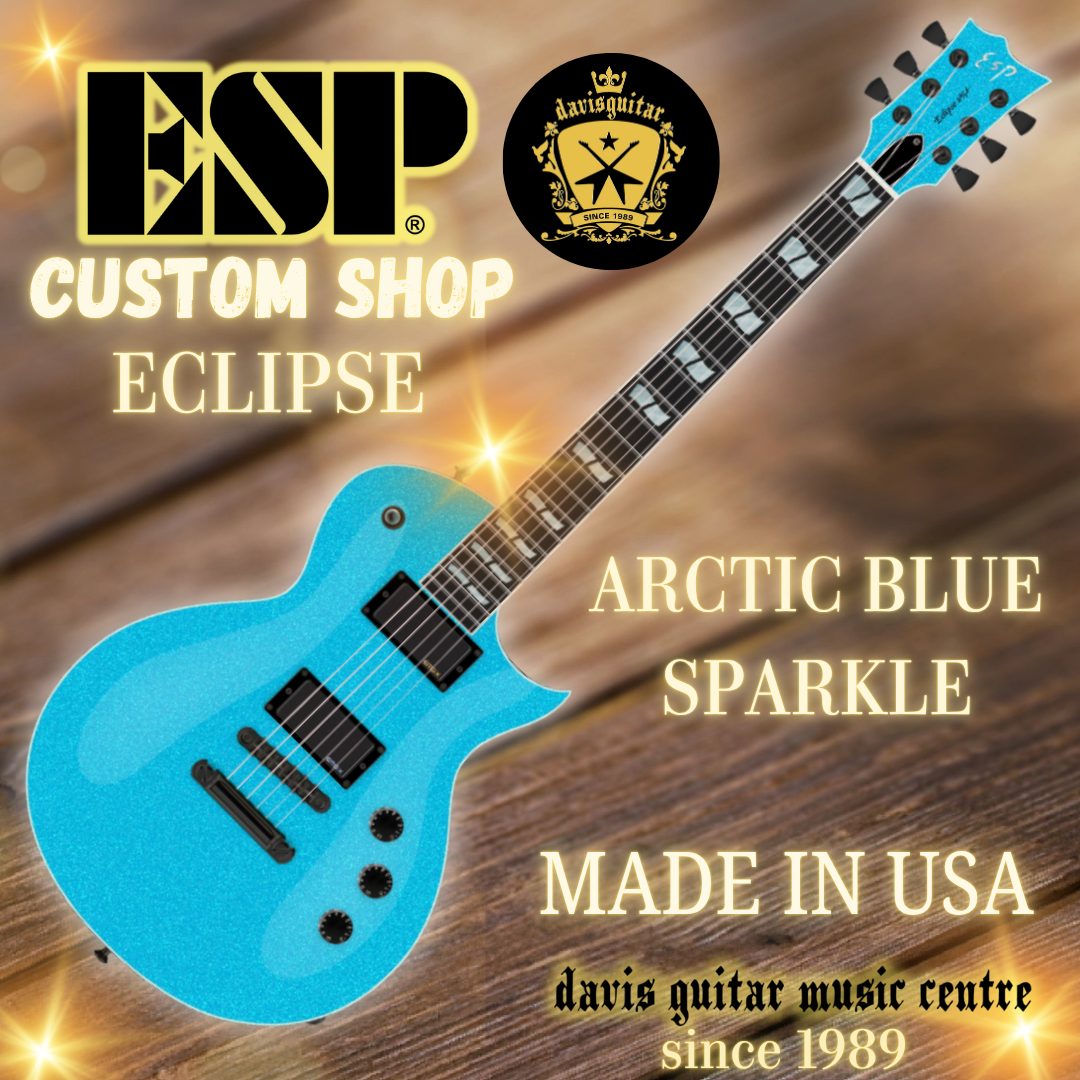 ESP USA Custom Shop Eclipse Seymour Duncan Arctic Blue Sparkle Electric Guitar with Hardcase - Preorder