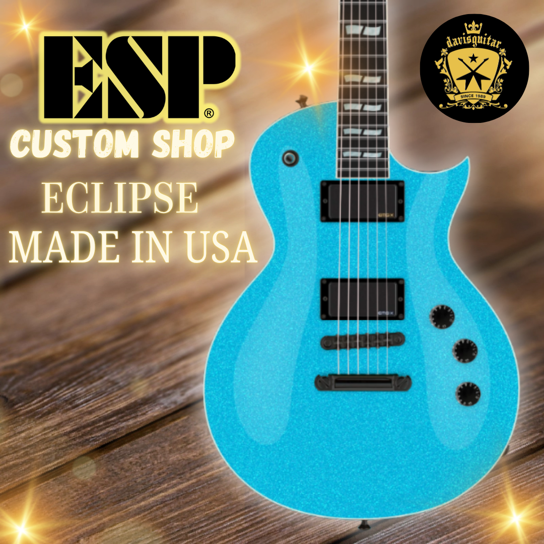 ESP USA Custom Shop Eclipse Seymour Duncan Arctic Blue Sparkle Electric Guitar with Hardcase - Preorder