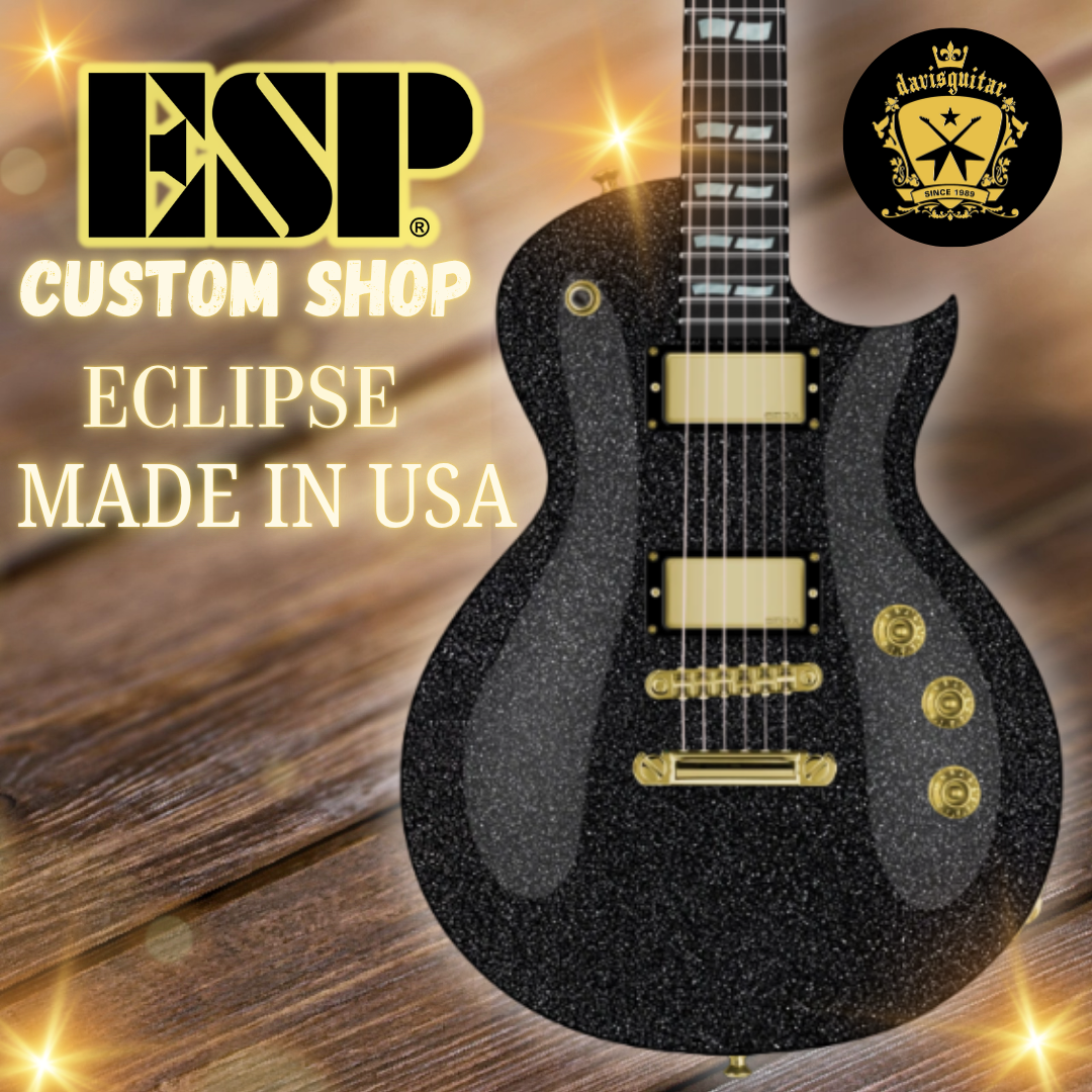 ESP USA Custom Shop Eclipse Seymour Duncan Black Sparkle Electric Guitar with Hardcase - Preorder