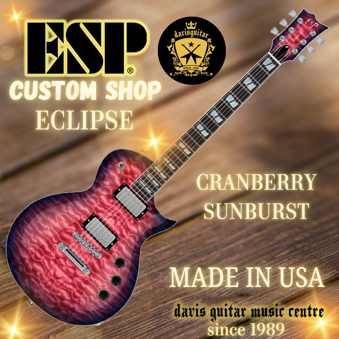 ESP USA Custom Shop Eclipse Seymour Duncan Cranberry Sunburst Electric Guitar with Hardcase - Preorder