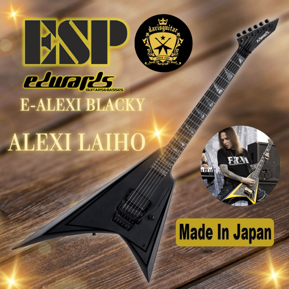 ESP Edwards E-Alexi-Black Black Electric Guitar Made In Japan with Bag - Preorder