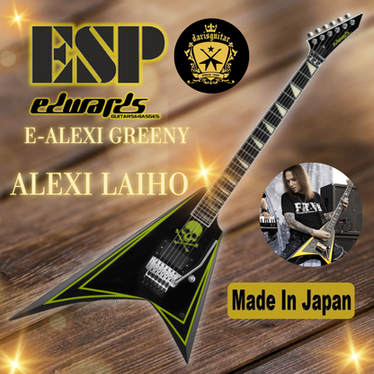 ESP Edwards E-Alexi-Greeny Black Electric Guitar with Bag Made In Japan - Preorder