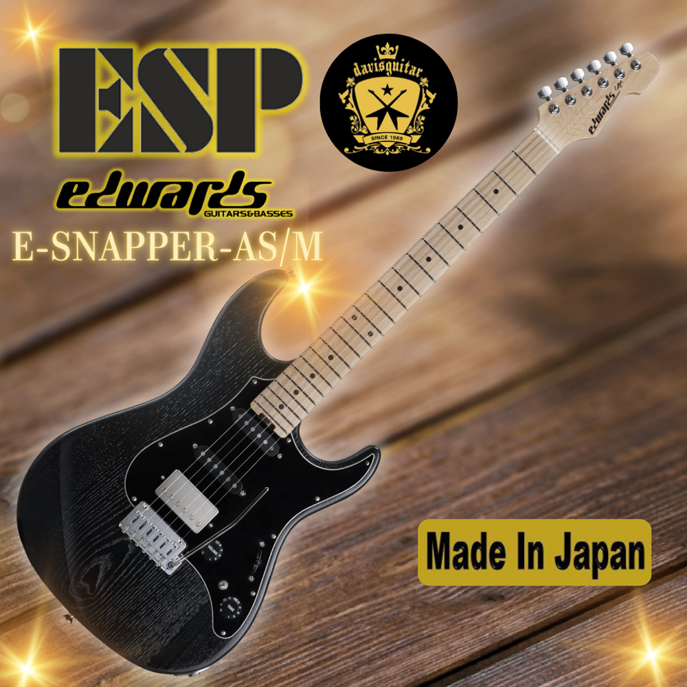 ESP Edwards E-SNAPPER-AS-M Black Electric Guitar Made In Japan