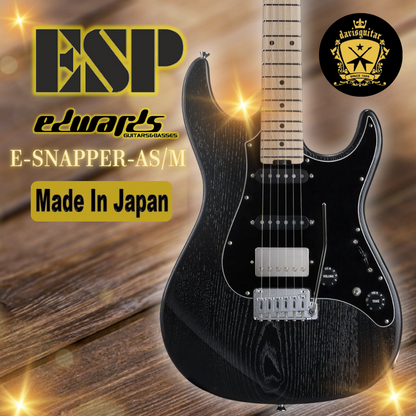 ESP Edwards E-SNAPPER-AS-M Black Electric Guitar Made In Japan
