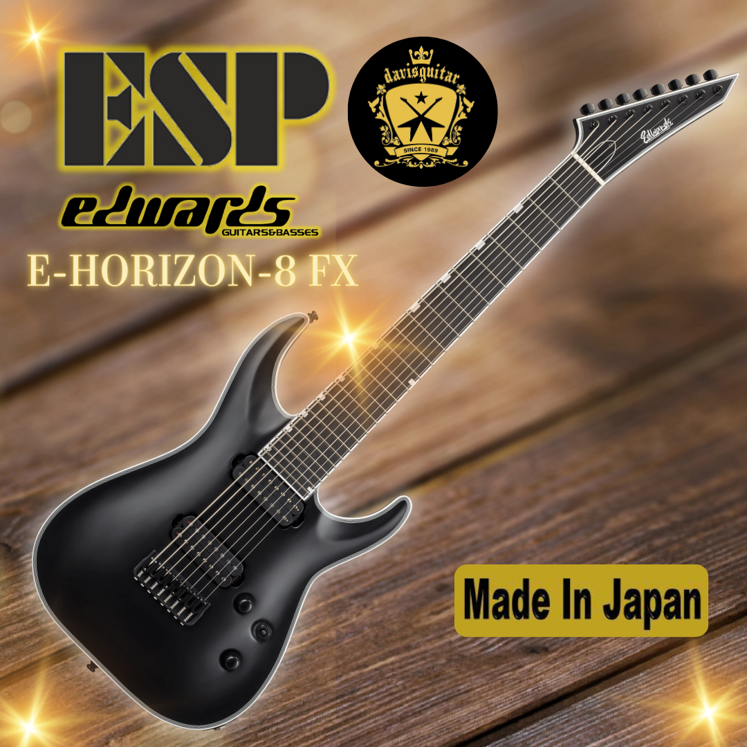 ESP Edwards E-HORIZON 8 FX Alternative Black Electric Guitar Made In Japan - Preorder