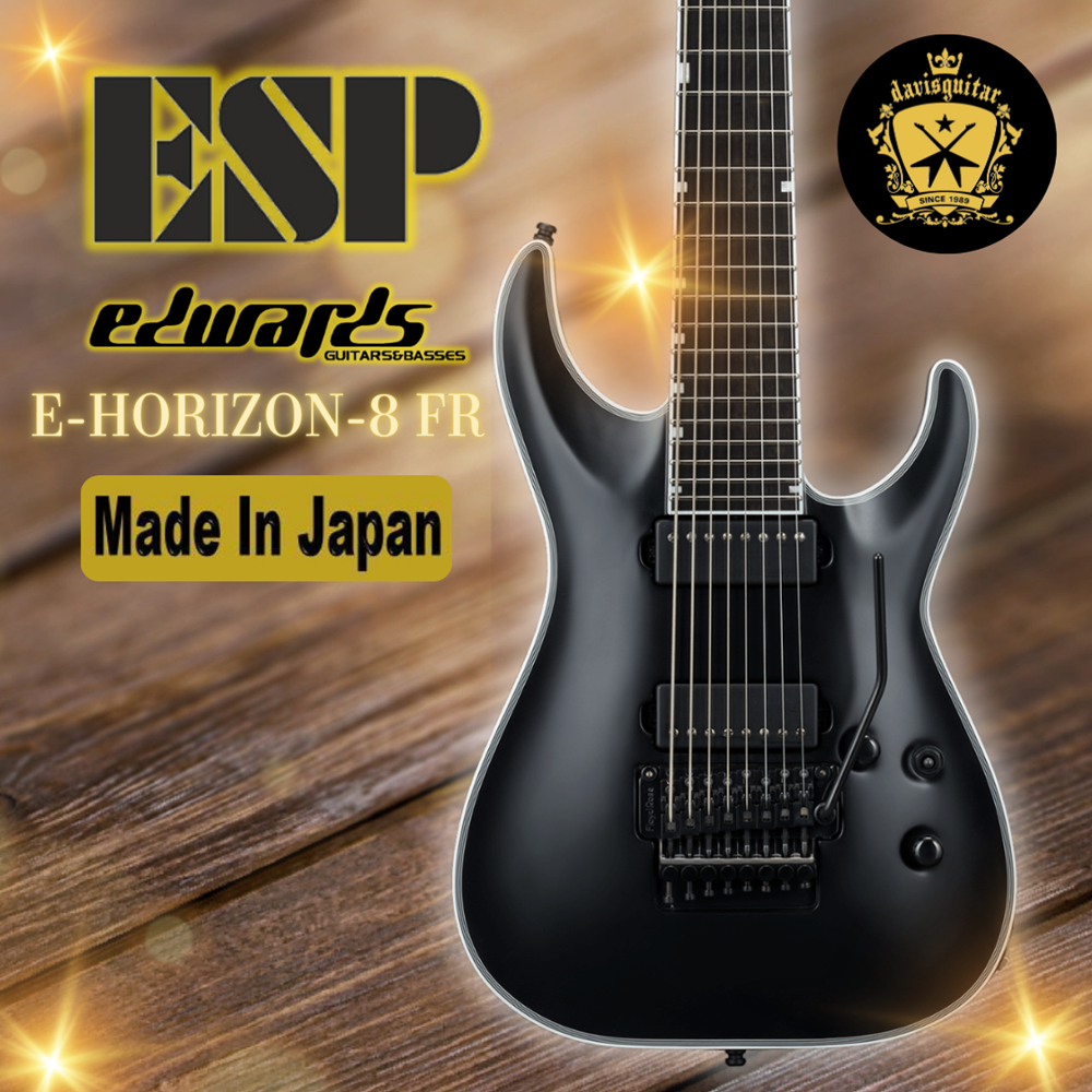 ESP Edwards E-HORIZON 8 FR Satin Black Electric Guitar Made In