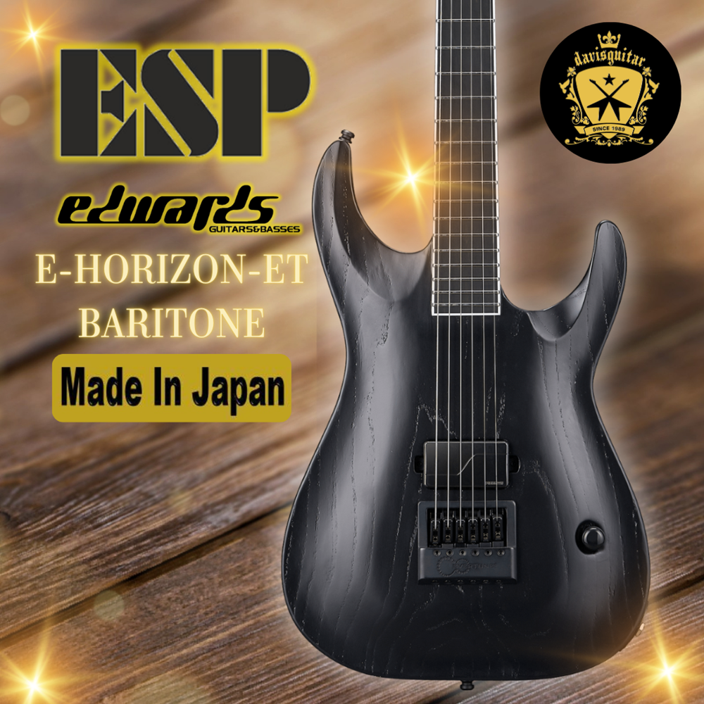 ESP Edwards E-HORIZON-ET/Baritone Alternative Black Electric Guitar Made In Japan - Preorder