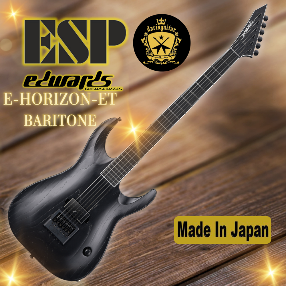 ESP Edwards E-HORIZON-ET/Baritone Alternative Black Electric Guitar Made In Japan - Preorder