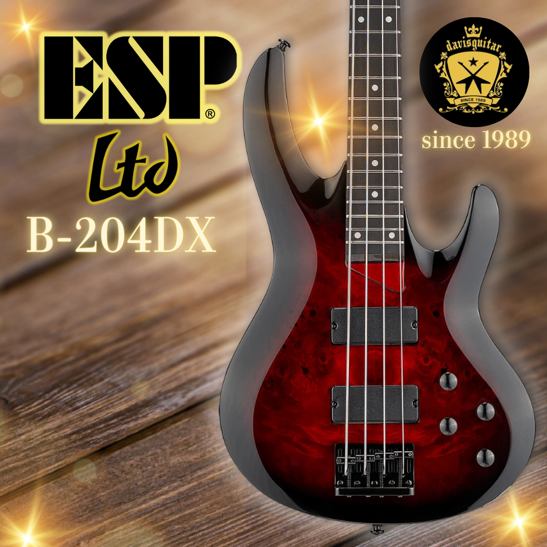 ESP LTD B-204DX 4 Strings Electric Bass Guitar Red Burst
