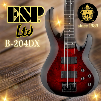 ESP LTD B-204DX 4 Strings Electric Bass Guitar Red Burst