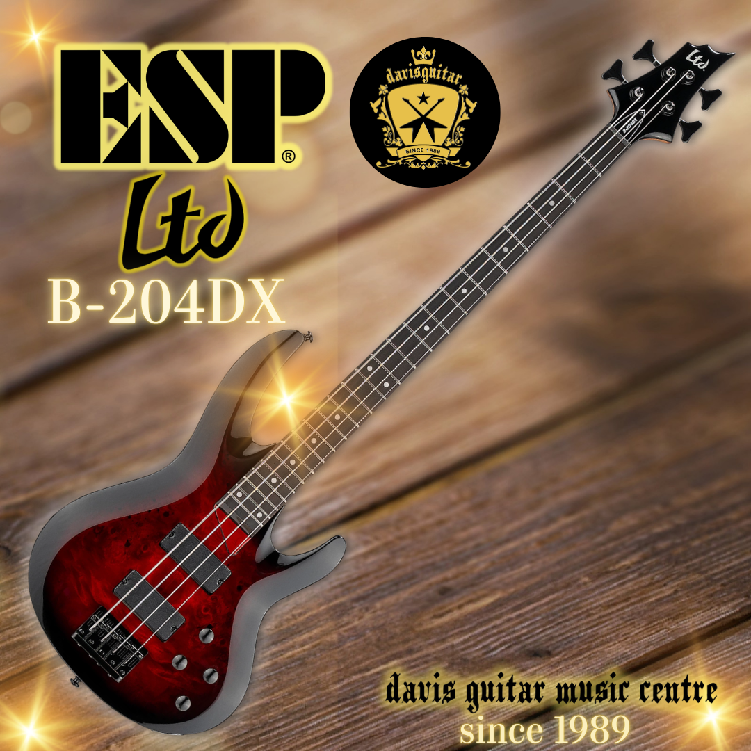 ESP LTD B-204DX 4 Strings Electric Bass Guitar Red Burst