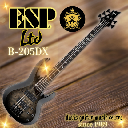 ESP LTD B-205DX 5 Strings Electric Bass Guitar Black Burst