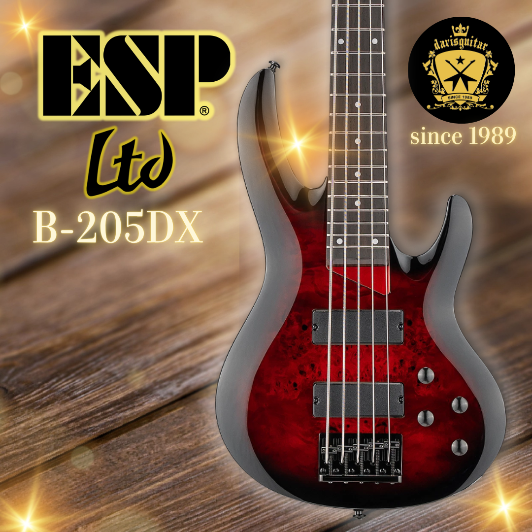 ESP LTD B-205DX 5 Strings Electric Bass Guitar Red Burst