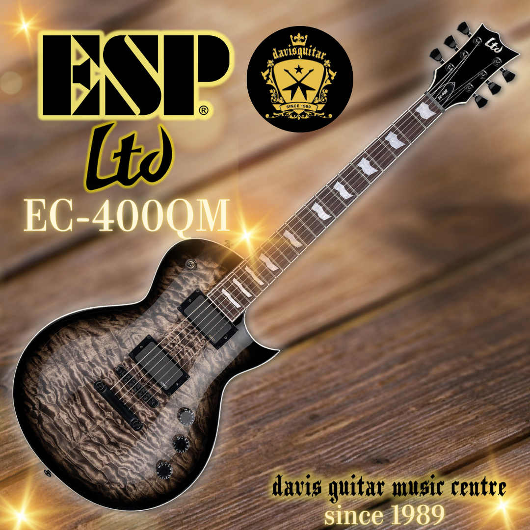 ESP LTD EC-400QM  See Thru Black Sunburst EMG Electric Guitar