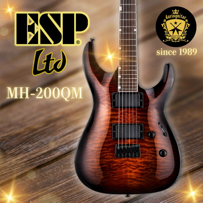 ESP LTD MH-200HT QM Quilt Maple Dark Brown Sunburst  Electric Guitar