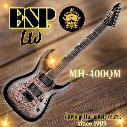 ESP LTD MH-400HT QM Quilt Maple See Through Black Sunburst EMG Electric Guitar