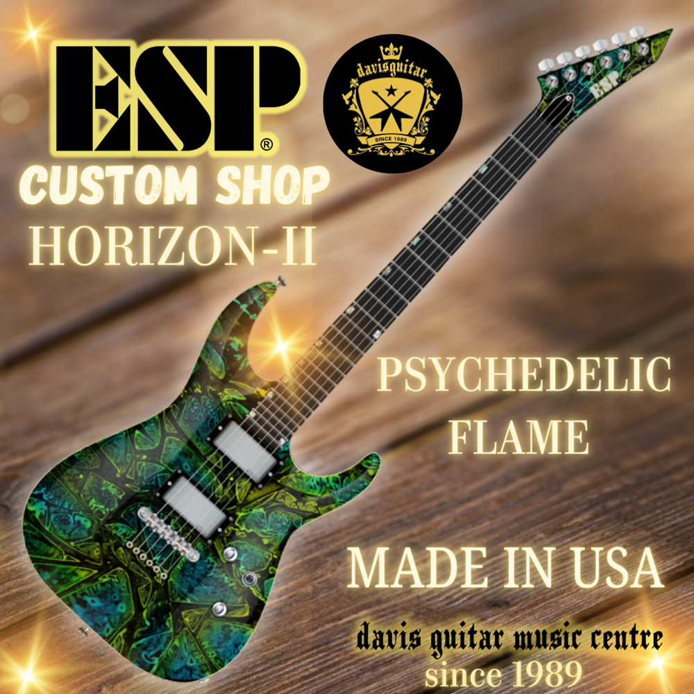 ESP USA Custom Shop Horizon-II EMG/ Seymour Duncan Psychedelic Flame Electric Guitar with Hardcase - Preorder