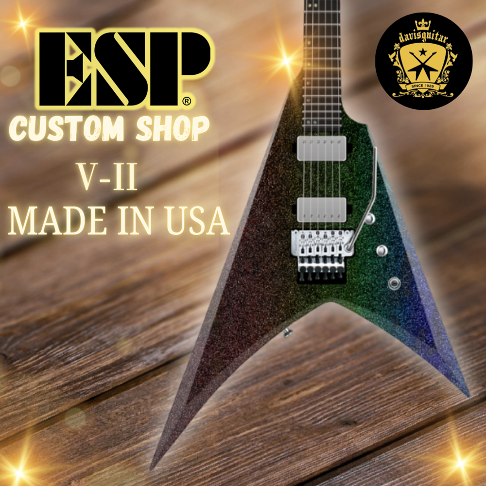 ESP USA Custom Shop V-II FR Floyd Rose EMG / Seymour Duncan Black Halo Electric Guitar with Hardcase - Preorder