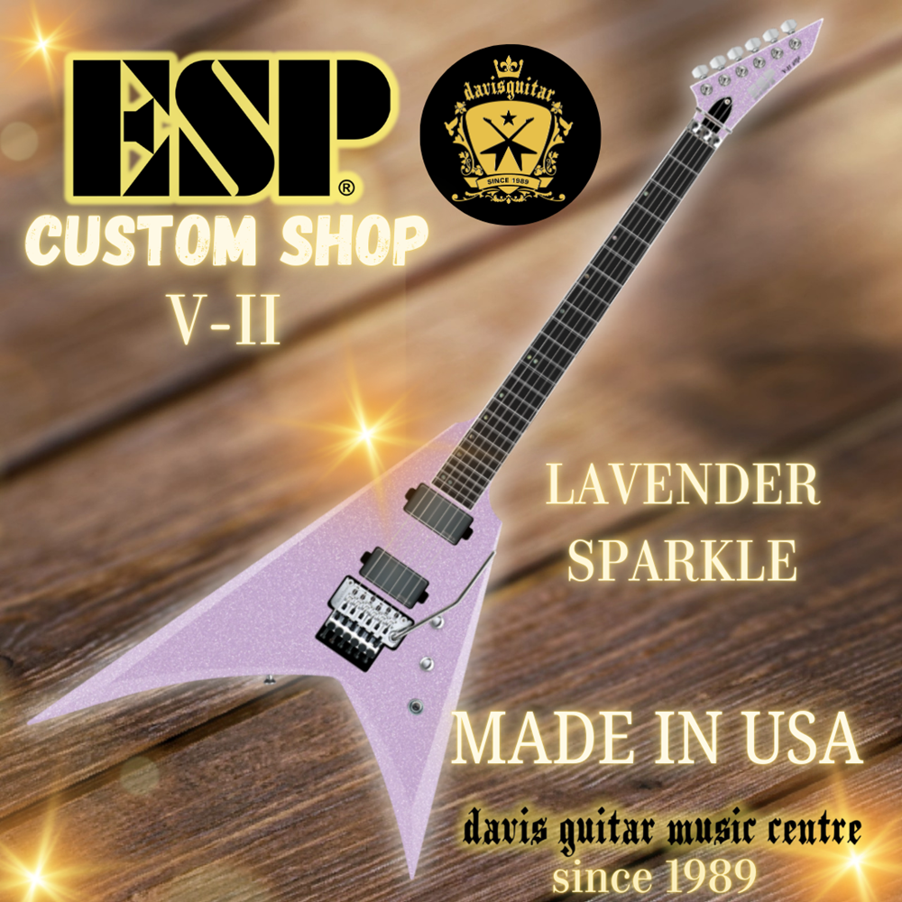 ESP USA Custom Shop V-II FR Floyd Rose EMG / Seymour Duncan Lavender Sparkle Electric Guitar with Hardcase - Preorder
