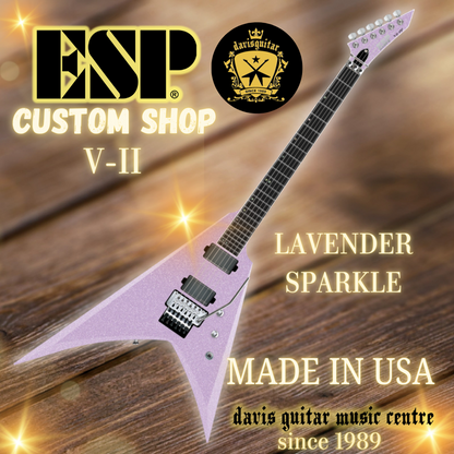 ESP USA Custom Shop V-II FR Floyd Rose EMG / Seymour Duncan Lavender Sparkle Electric Guitar with Hardcase - Preorder