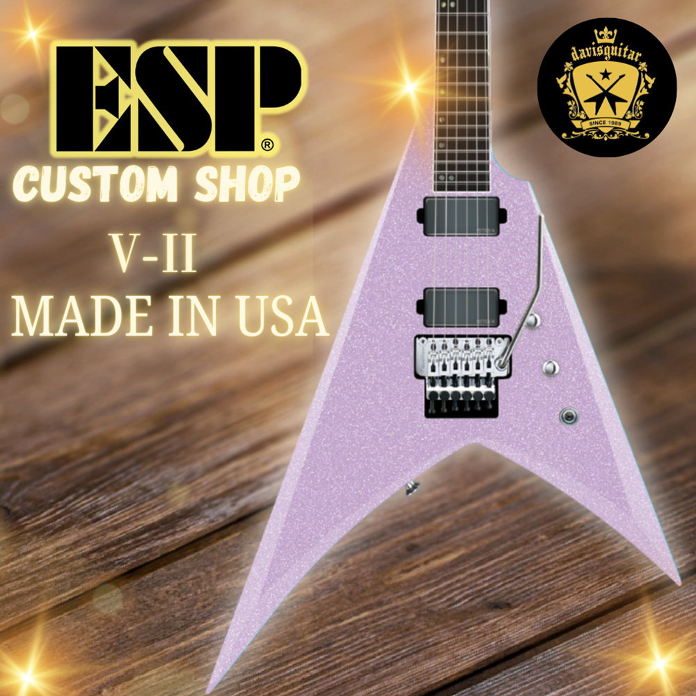 ESP USA Custom Shop V-II FR Floyd Rose EMG / Seymour Duncan Lavender Sparkle Electric Guitar with Hardcase - Preorder