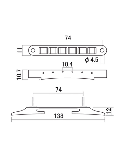 Hosco Archtop Guitar Bridge - F-2821E