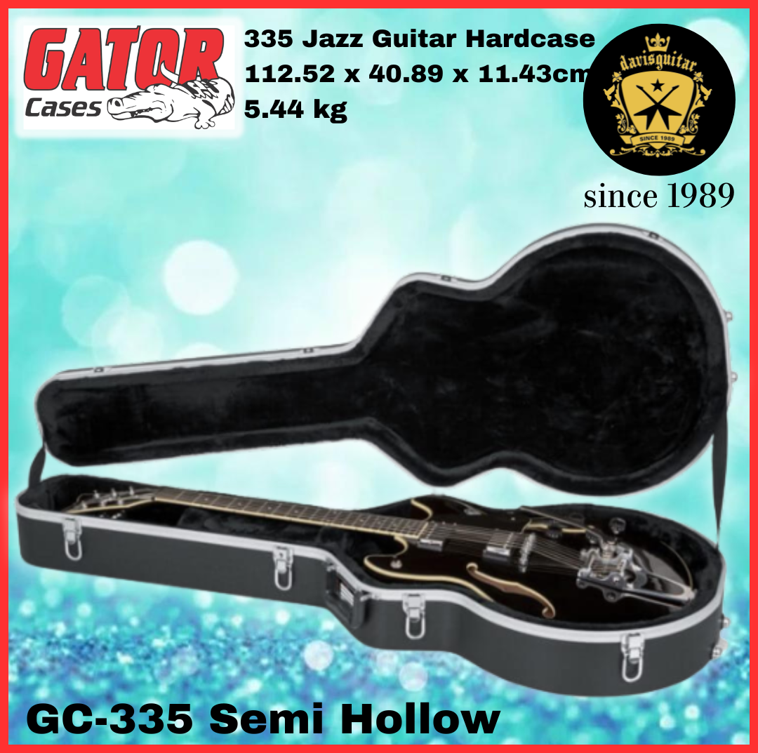 Gator Electric Jazz Guitar Molded Hard Case GC-335 Impact-Resistant ABS Plastic Ultra Durable Exterior