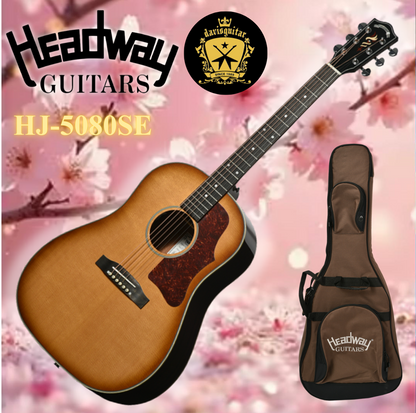 Headway HJ-5080SE Electric Acoustic Guitar Amber Sunburst