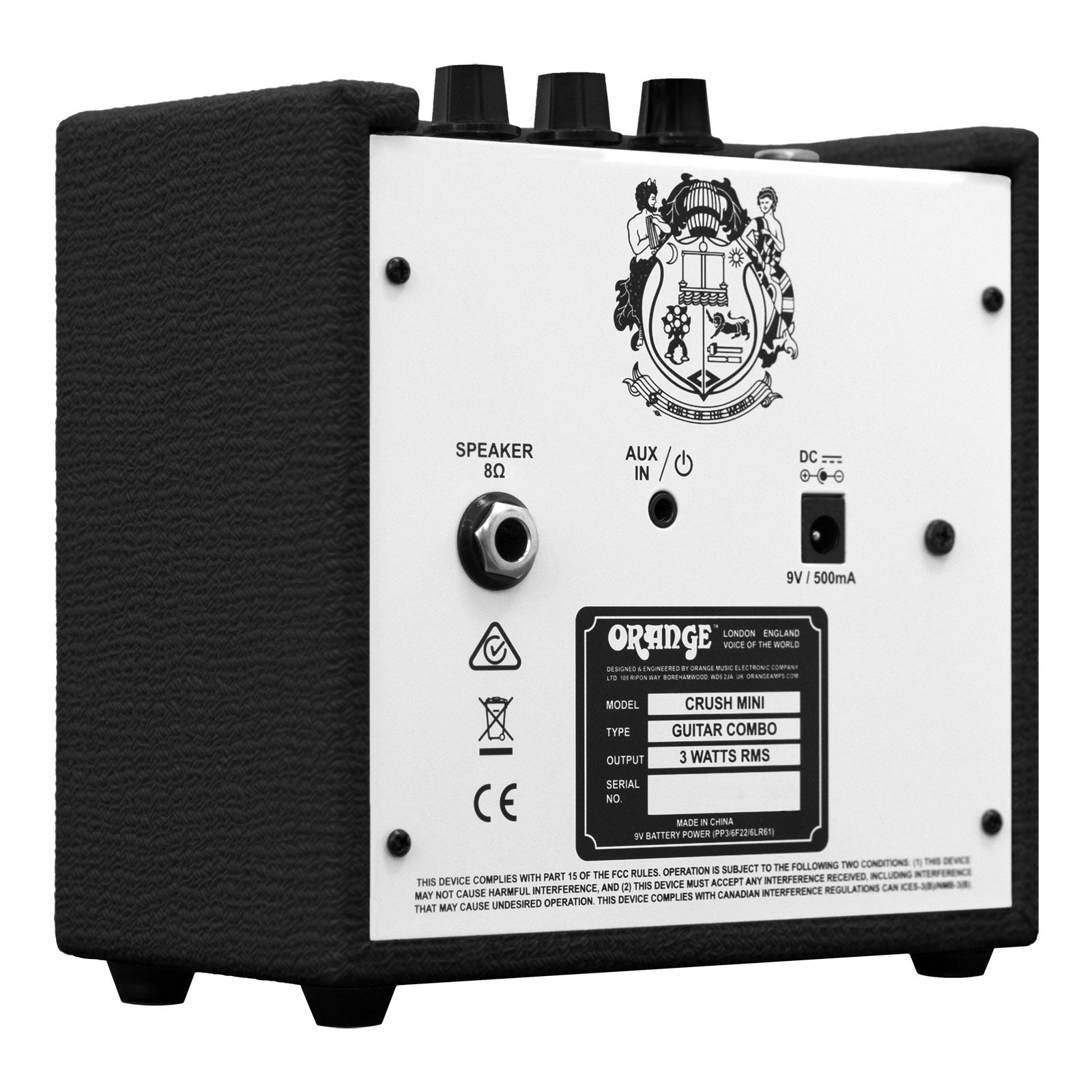 Orange Amp Mini Crush for Electric Guitar 3 watts Built in Tuner Black (Battery Included)