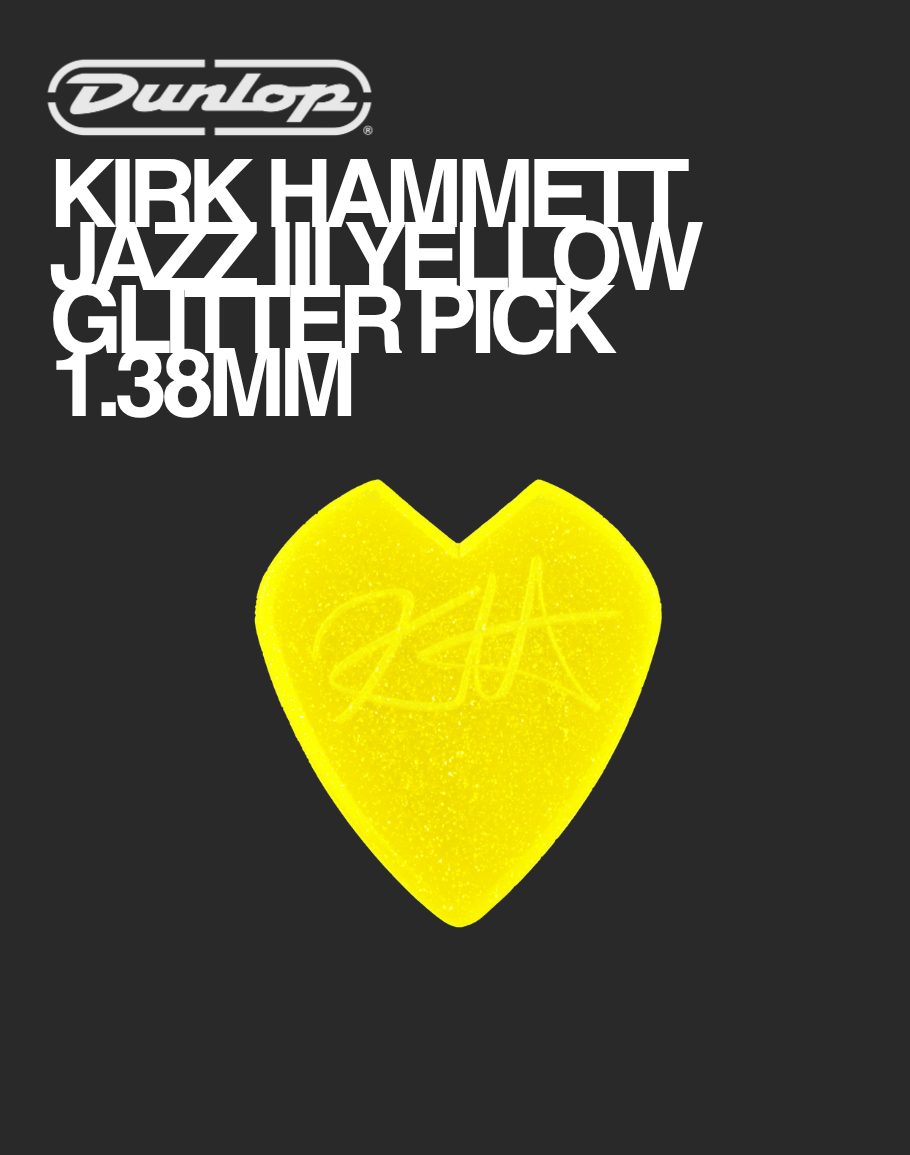 Dunlop Kirk Hammett Jazz III Yellow Glitter