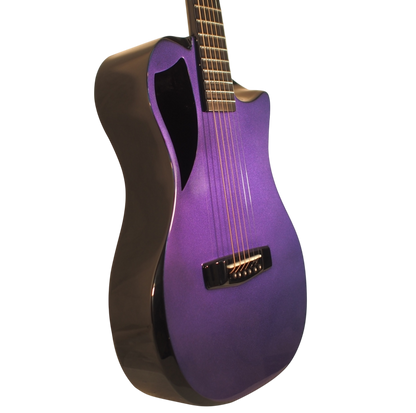 Journey Instruments Travel Acoustic Guitar Carbon Fiber Collapsible Neck OF660BP Gloss Purple Blue