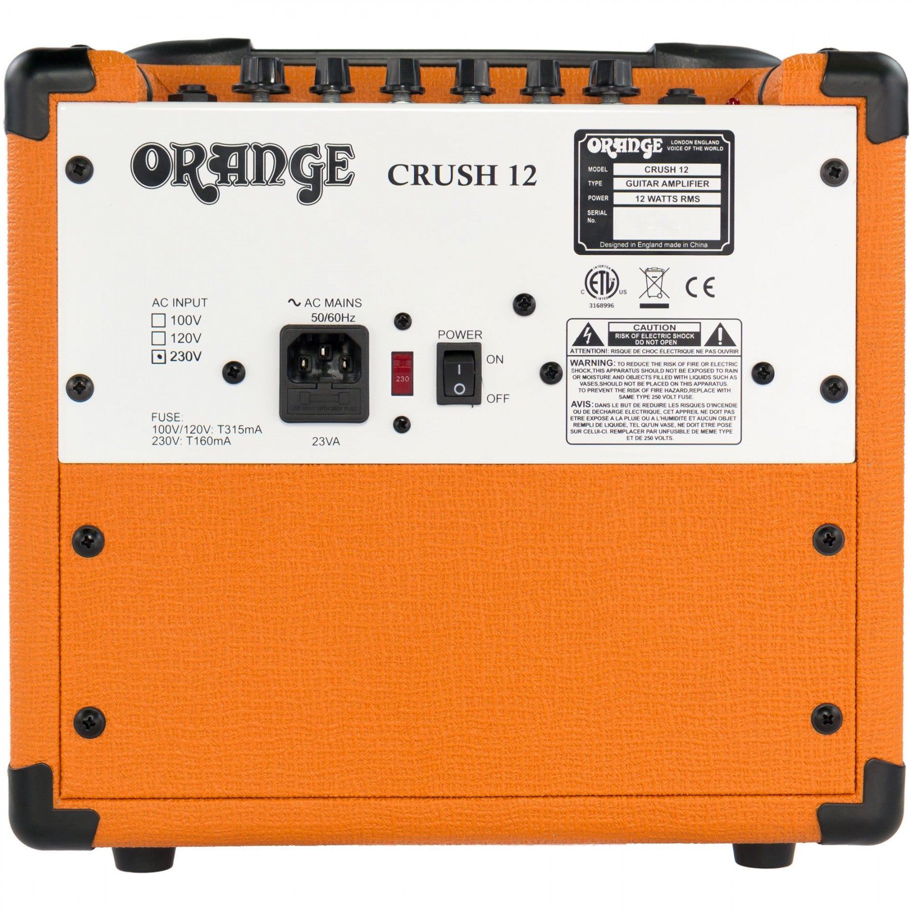 Orange Amp Crush 12 Combo for Electric Guitar 12 watts Headphone Output Aux Input